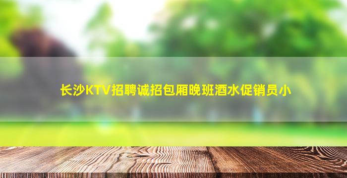 长沙KTV招聘诚招包厢晚班酒水促销员小